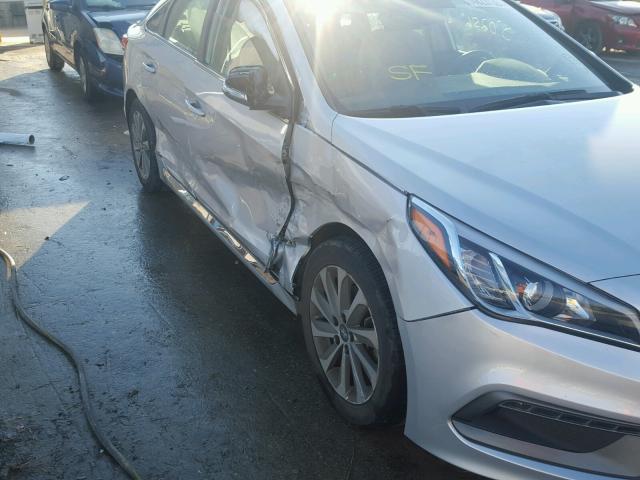 5NPE34AF3FH045873 - 2015 HYUNDAI SONATA SPO SILVER photo 9