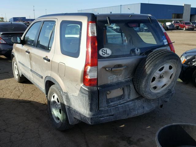 SHSRD68555U309205 - 2005 HONDA CR-V LX BEIGE photo 3