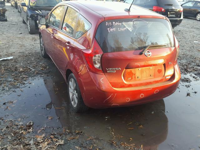 3N1CE2CP3EL373338 - 2014 NISSAN VERSA NOTE RED photo 3