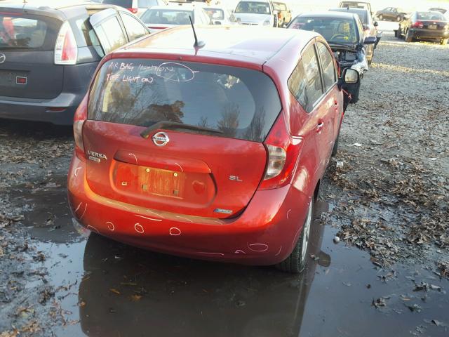 3N1CE2CP3EL373338 - 2014 NISSAN VERSA NOTE RED photo 4