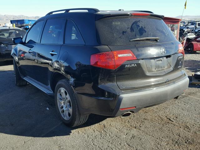 2HNYD28699H527775 - 2009 ACURA MDX TECHNO Սև լուսանկար 3