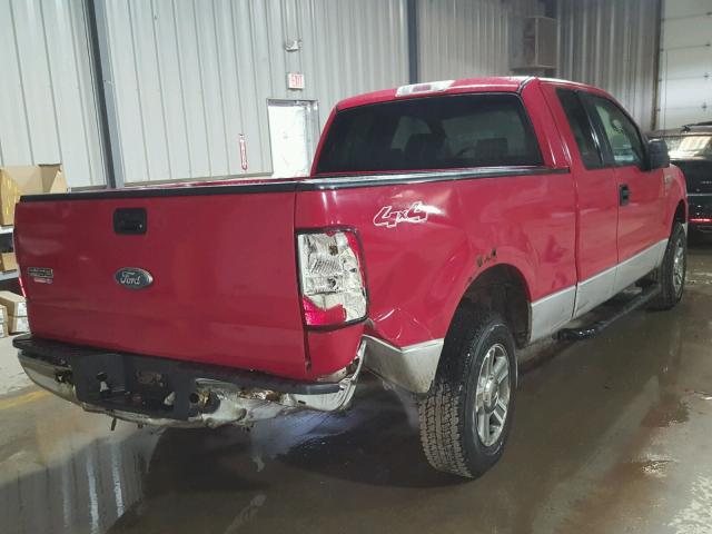 1FTRX14W37FA87679 - 2007 FORD F150 RED photo 4