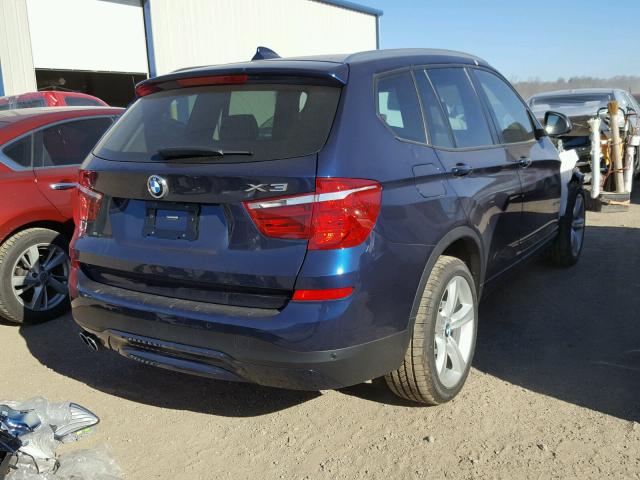 5UXWX9C34H0W78325 - 2017 BMW X3 XDRIVE2 BLUE photo 4