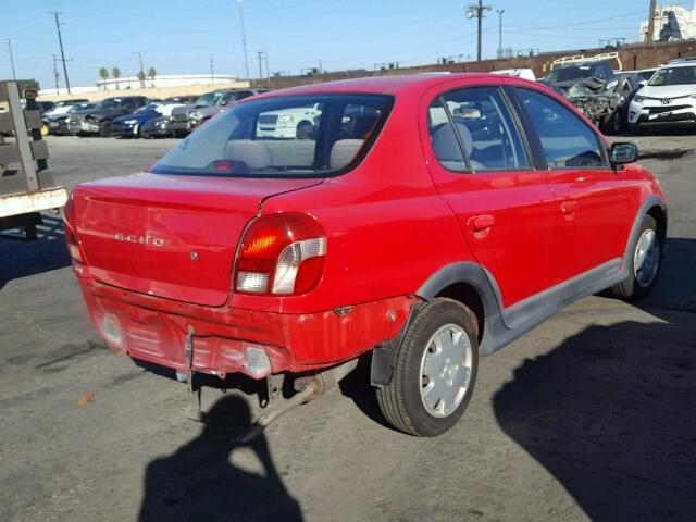 JTDBT123XY0085521 - 2000 TOYOTA ECHO RED photo 4