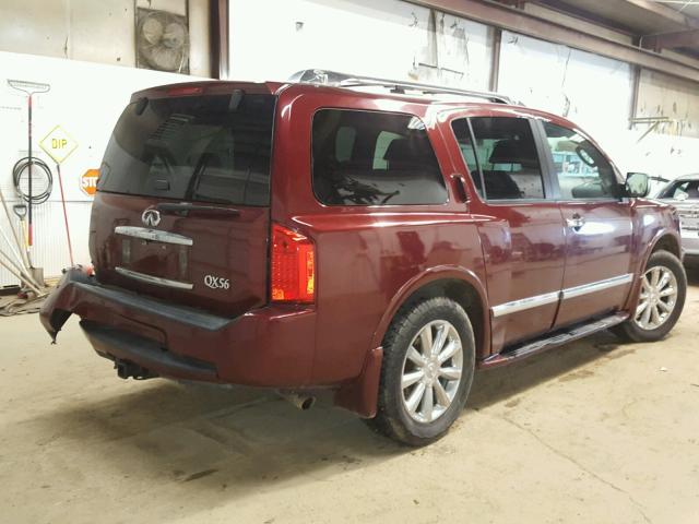 5N3AA08C39N901883 - 2009 INFINITI QX56 BURGUNDY photo 4