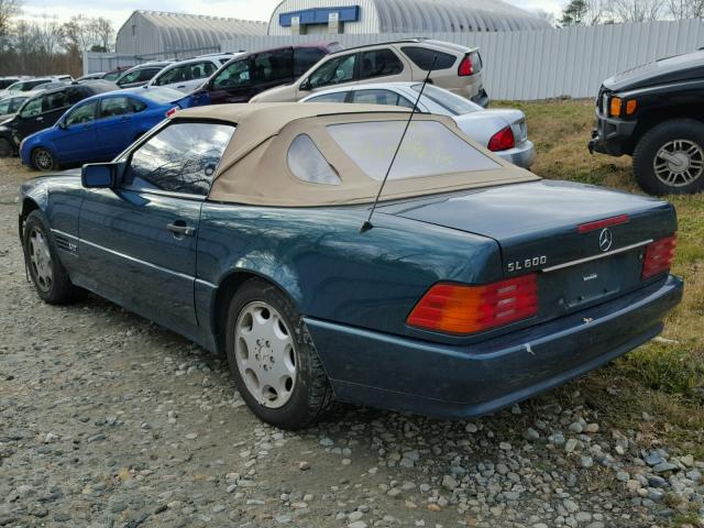 WDBFA76E3SF120621 - 1995 MERCEDES-BENZ SL 600 GREEN photo 3