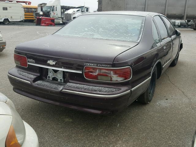 1G1BL52W7TR140537 - 1996 CHEVROLET CAPRICE CL MAROON photo 4