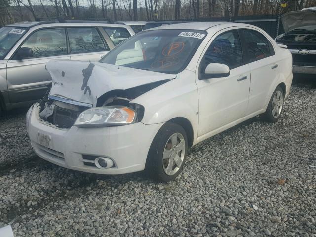 KL1TG56E39B318275 - 2009 CHEVROLET AVEO LT WHITE photo 2