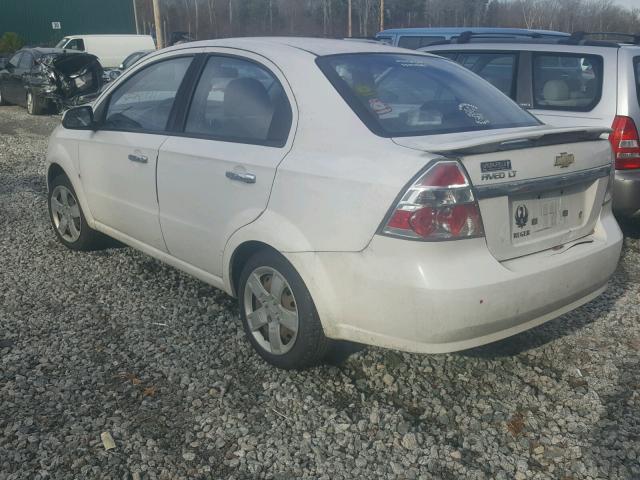 KL1TG56E39B318275 - 2009 CHEVROLET AVEO LT WHITE photo 3