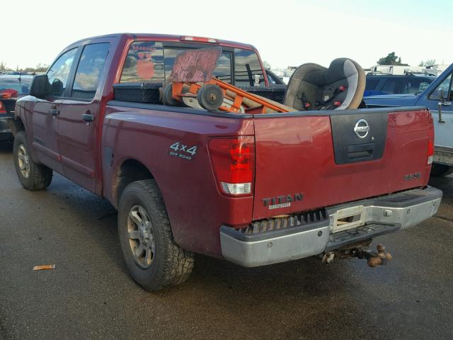 1N6AA07BX6N573845 - 2006 NISSAN TITAN XE MAROON photo 3