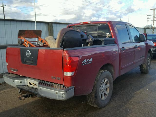 1N6AA07BX6N573845 - 2006 NISSAN TITAN XE MAROON photo 4