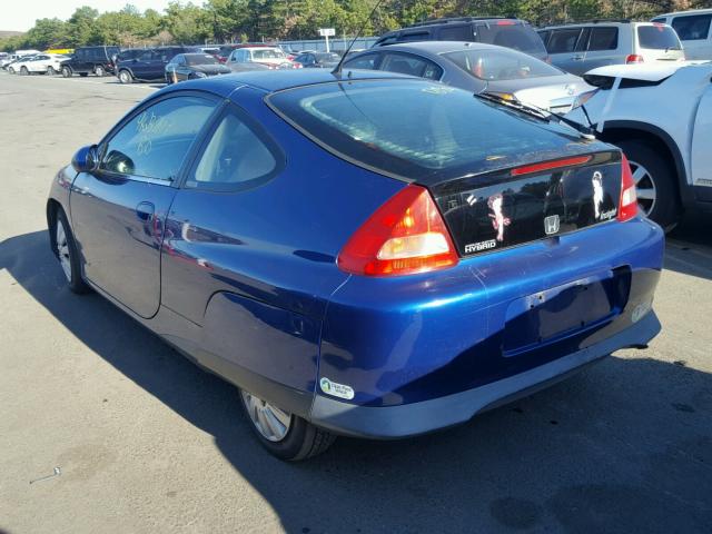 JHMZE14782T000463 - 2002 HONDA INSIGHT BLUE photo 3