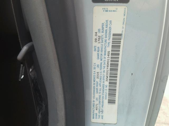 3VWCD31Y45M311455 - 2005 VOLKSWAGEN NEW BEETLE 蓝色 照片 10