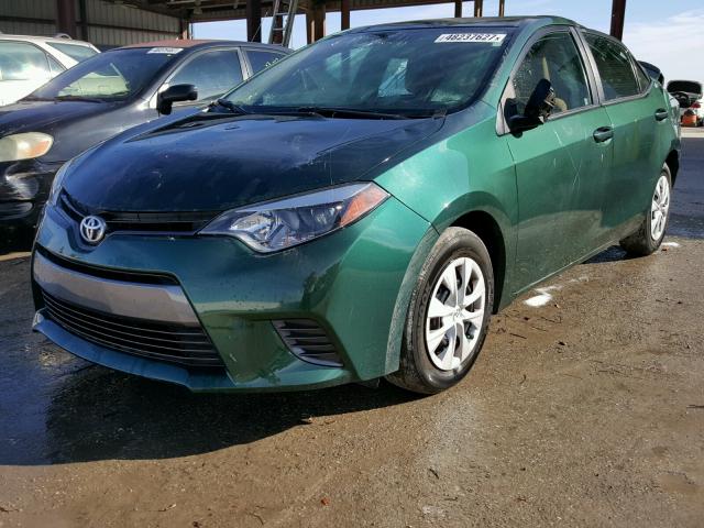 2T1BPRHE3FC374030 - 2015 TOYOTA COROLLA EC GREEN photo 2