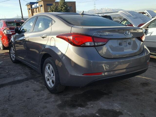 5NPDH4AE6EH505126 - 2014 HYUNDAI ELANTRA SE GRAY photo 3