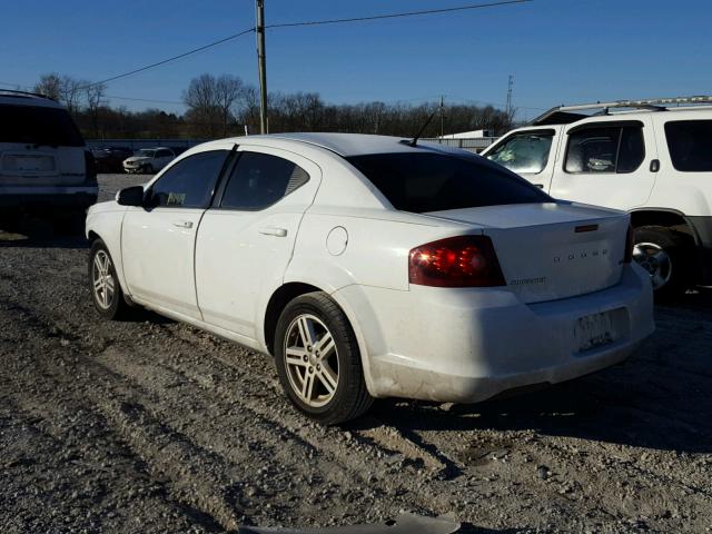 1C3CDZCB1CN313105 - 2012 DODGE AVENGER SX WHITE photo 3