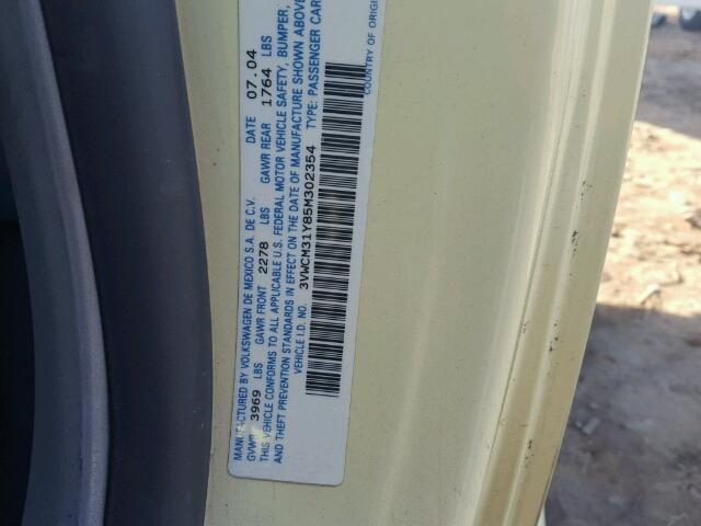 3VWCM31Y85M302354 - 2005 VOLKSWAGEN NEW BEETLE 黄色 照片 10