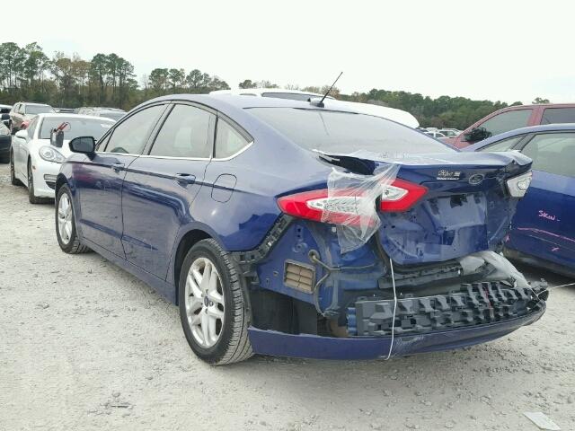 1FA6P0H73F5123669 - 2015 FORD FUSION SE BLUE photo 3