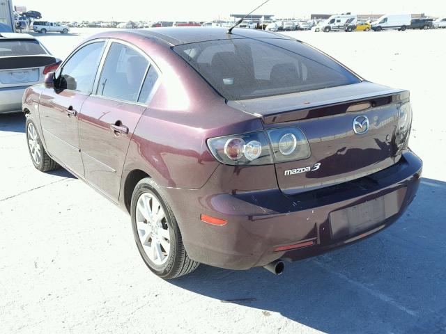 JM1BK32F371603857 - 2007 MAZDA 3 I BURGUNDY photo 3