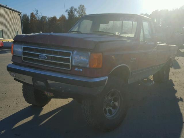 1FTEF14N8MNB07385 - 1991 FORD F150 RED photo 2