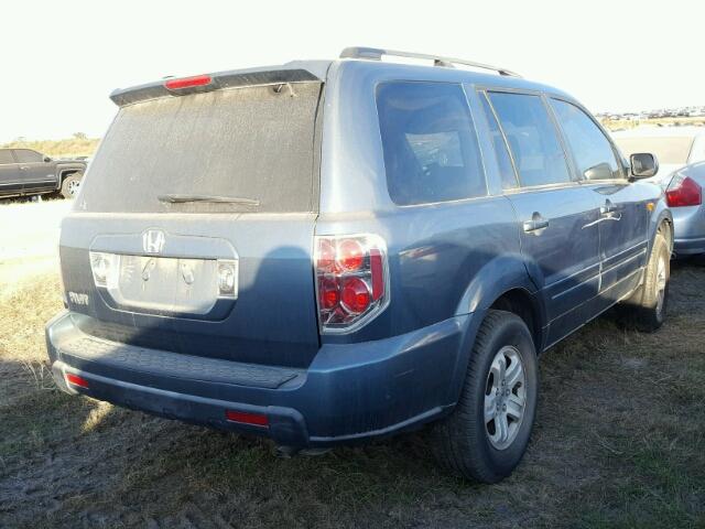 5FNYF28278B007740 - 2008 HONDA PILOT VP BLUE photo 4