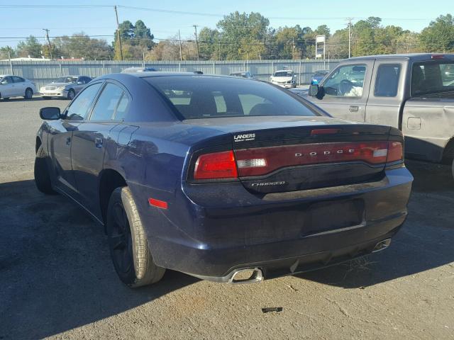 2C3CDXBG9EH325693 - 2014 DODGE CHARGER SE BLUE photo 3