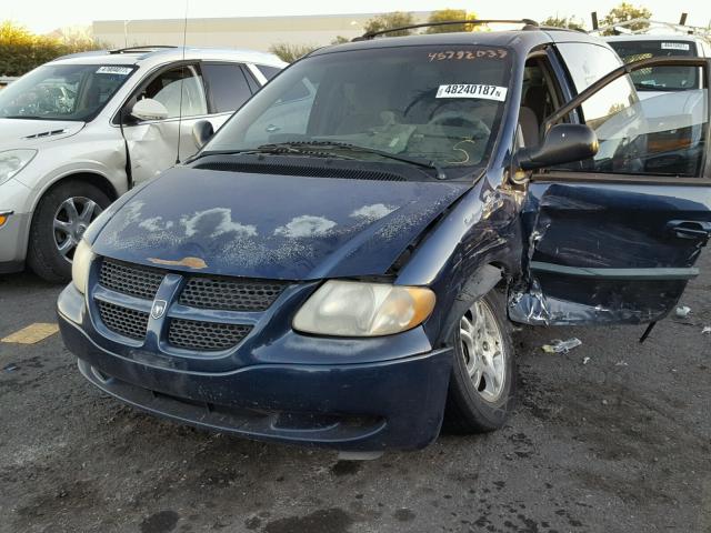 2B4GP74L62R559145 - 2002 DODGE GRAND CARA BLUE photo 2