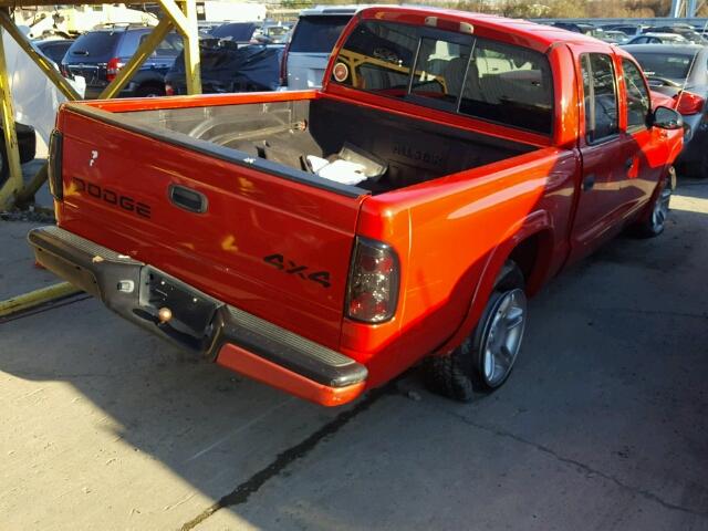 1B7GG2AN61S137773 - 2001 DODGE DAKOTA QUA RED photo 4