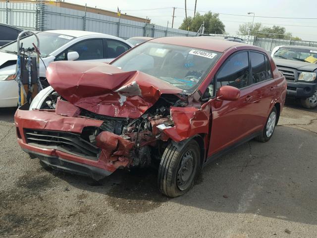 3N1BC1APXAL427940 - 2010 NISSAN VERSA S RED photo 2