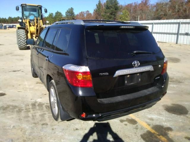 JTEES42A782074282 - 2008 TOYOTA HIGHLANDER BLACK photo 3