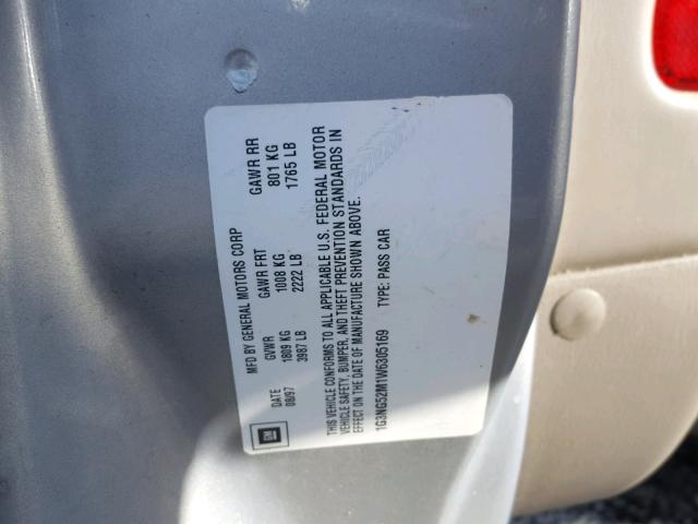 1G3NG52M1W6305169 - 1998 OLDSMOBILE CUTLASS GL 银色 照片 10