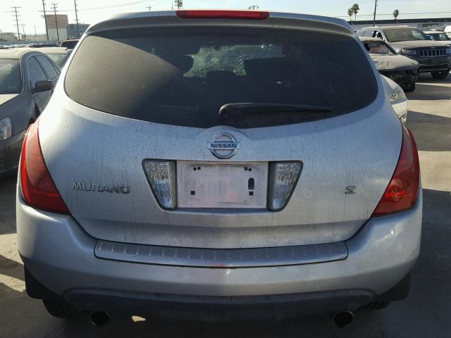 JN8AZ08T16W421180 - 2006 NISSAN MURANO SL SILVER photo 9