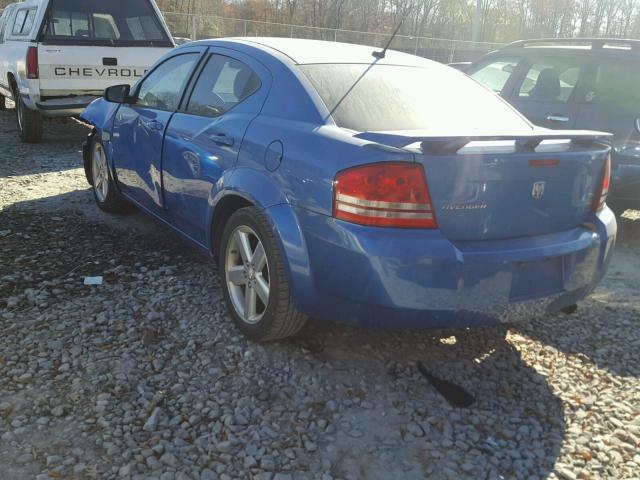 1B3LC56R88N636463 - 2008 DODGE AVENGER SX BLUE photo 3