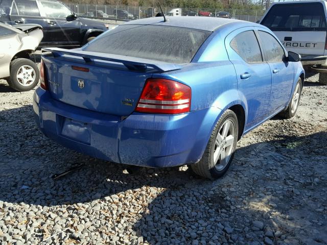 1B3LC56R88N636463 - 2008 DODGE AVENGER SX BLUE photo 4