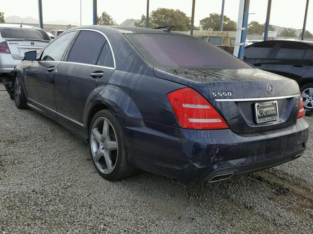 WDDNG7DB3CA462823 - 2012 MERCEDES-BENZ S 550 BLUE photo 3