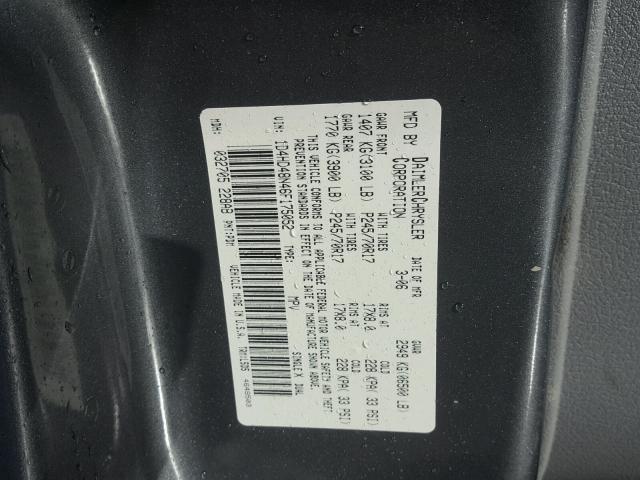 1D4HD48N46F175052 - 2006 DODGE DURANGO SL GRAY photo 10