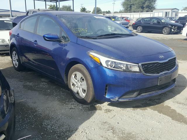 3KPFK4A73HE138528 - 2017 KIA FORTE LX BLUE photo 1