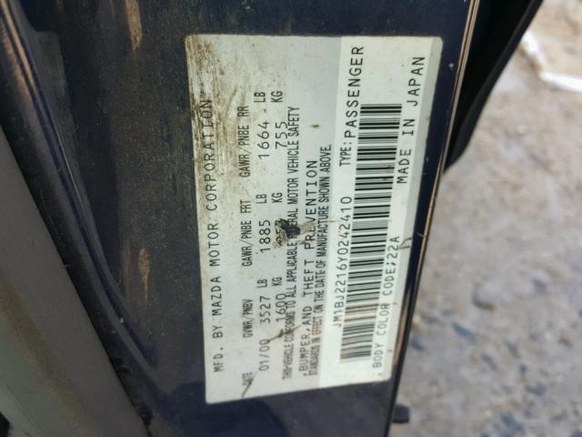 JM1BJ2216Y0242410 - 2000 MAZDA PROTEGE ES 蓝色 照片 10