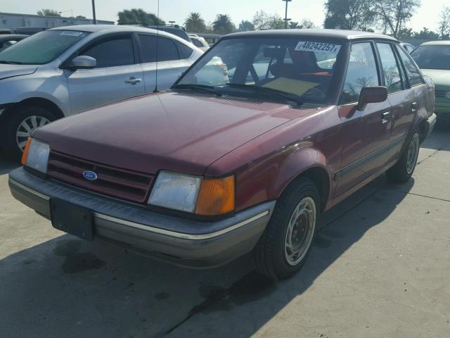 1FAPP9590JW306075 - 1988 FORD ESCORT LX RED photo 2