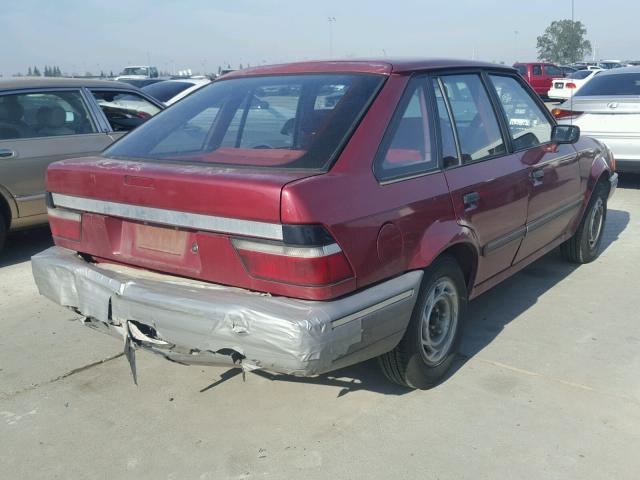 1FAPP9590JW306075 - 1988 FORD ESCORT LX RED photo 4