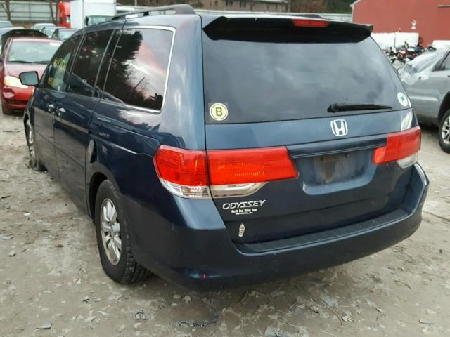 5FNRL38459B400206 - 2009 HONDA ODYSSEY EX BLUE photo 3