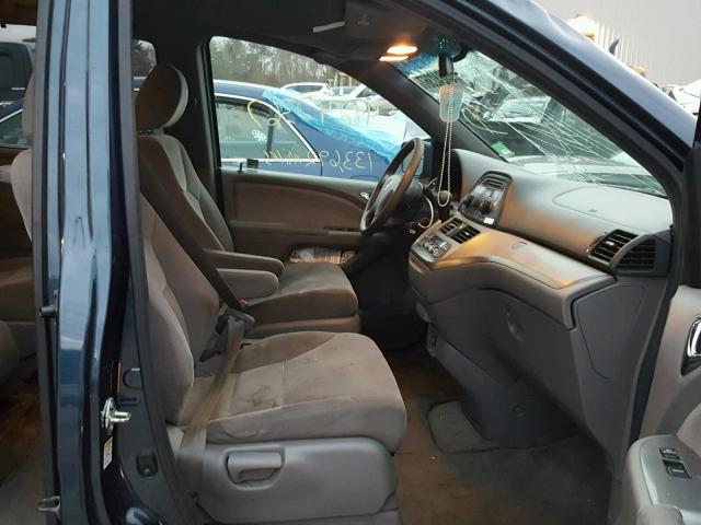 5FNRL38459B400206 - 2009 HONDA ODYSSEY EX BLUE photo 5