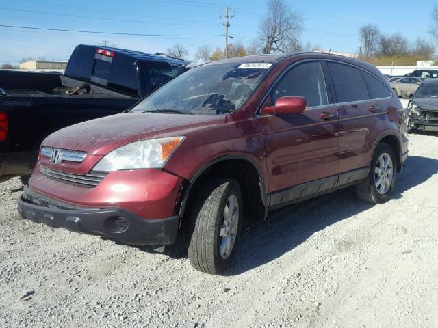 5J6RE48748L036358 - 2008 HONDA CR-V EXL RED photo 2