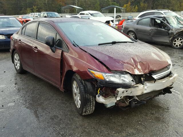 19XFB2F51CE032101 - 2012 HONDA CIVIC LX BURGUNDY photo 1