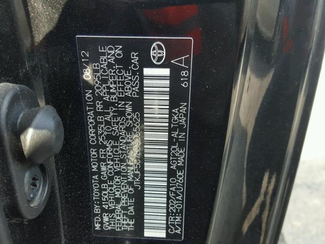 JTKJF5C78D3055625 - 2013 TOYOTA SCION TC 黑色 照片 10