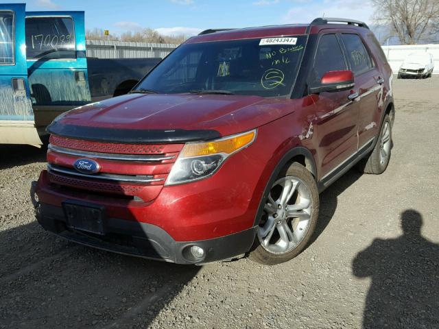 1FM5K8F87DGB07678 - 2013 FORD EXPLORER L RED photo 2