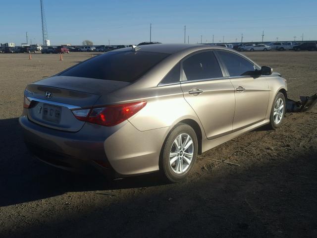 5NPEB4AC9EH921885 - 2014 HYUNDAI SONATA GLS GRAY photo 4