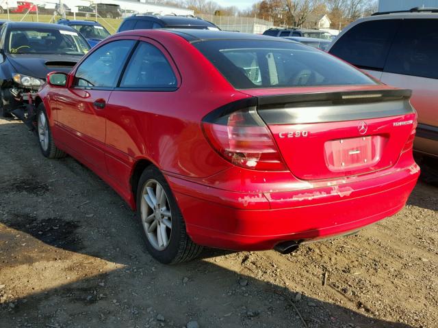 WDBRN40J63A396389 - 2003 MERCEDES-BENZ C 230K SPO RED photo 3