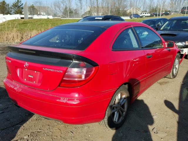 WDBRN40J63A396389 - 2003 MERCEDES-BENZ C 230K SPO RED photo 4