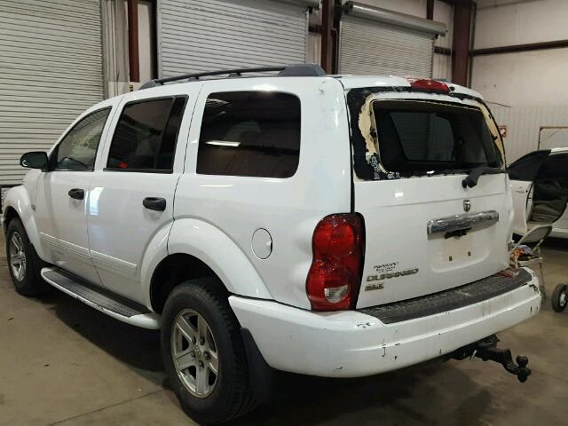 1D4HD48D65F507921 - 2005 DODGE DURANGO SL WHITE photo 3